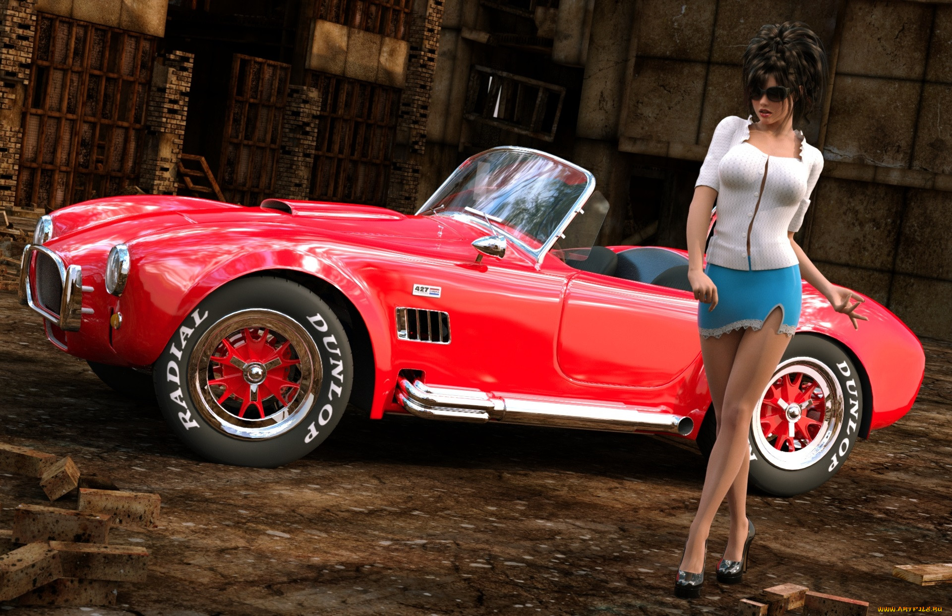 , 3d car&girl, , 